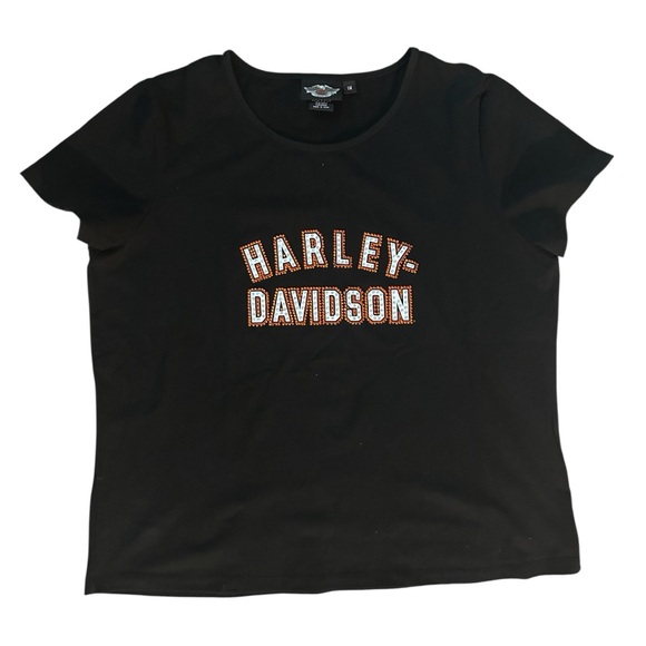 Harley-Davidson Tops - Harley-Davidson Black Tee with Orange Logo